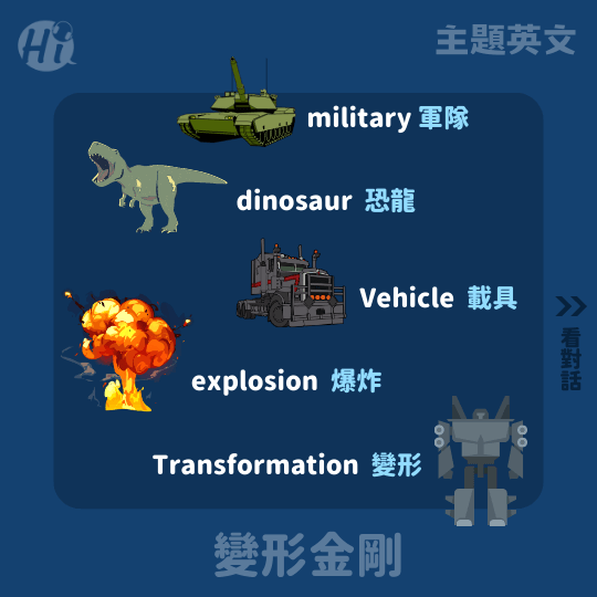 認更變形金剛英文單字,觀賞電影也讓英文同時提升 變形金剛英文單字-線上英文家教推薦